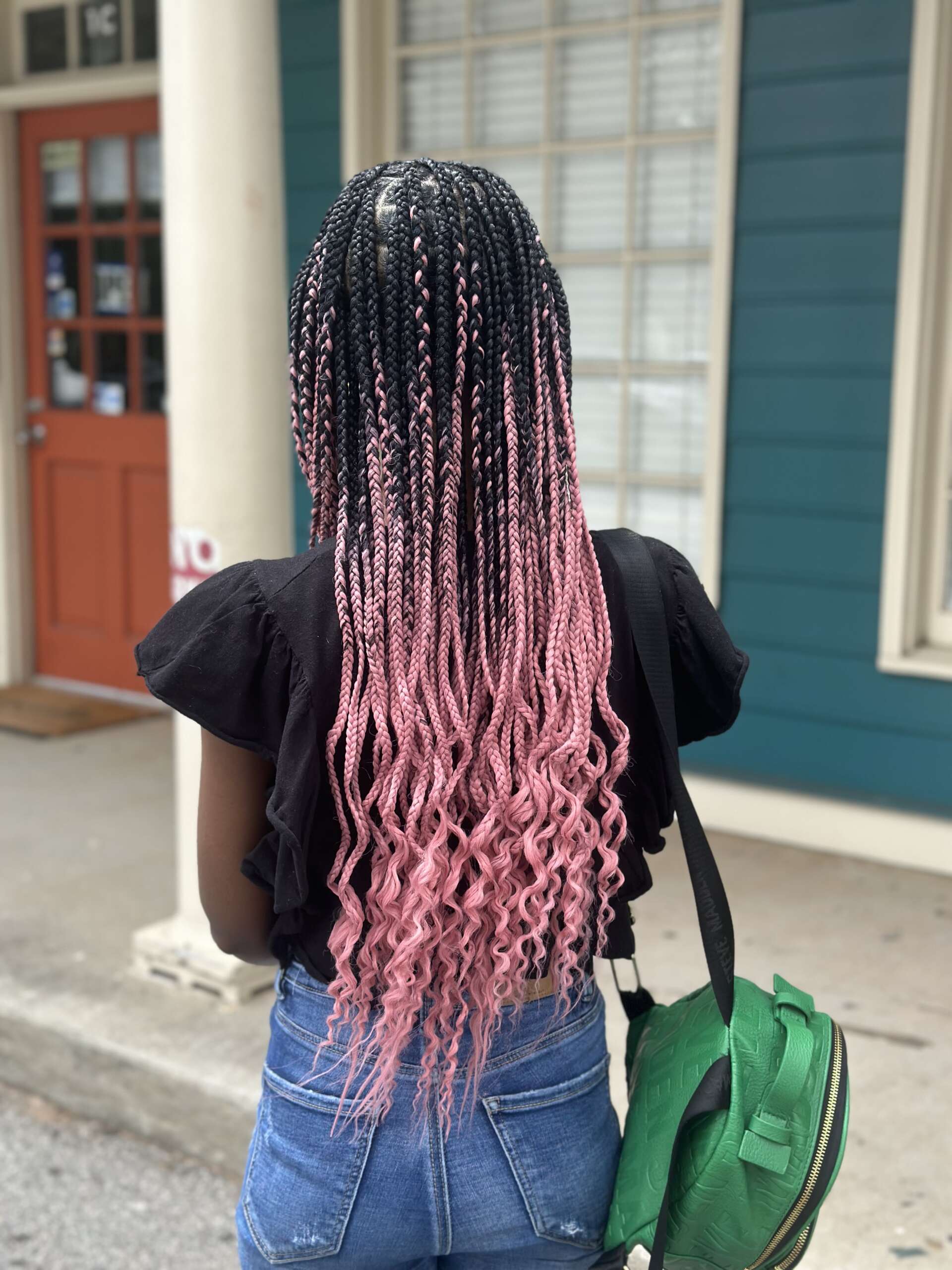 Pink Ombre SIngle Braids
